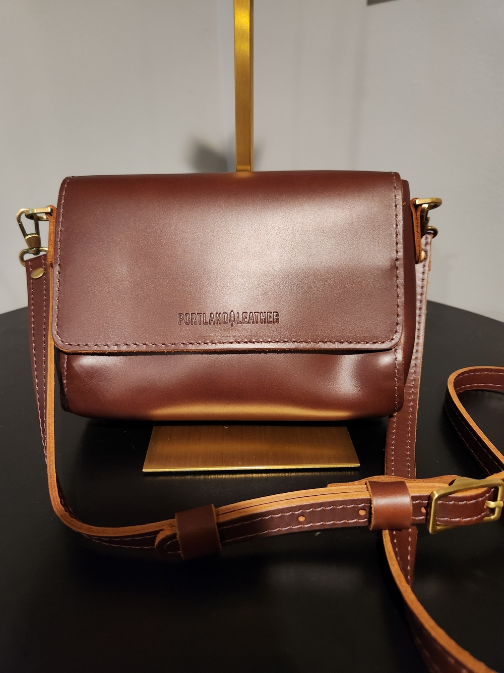 Portland Leather Chocolate Mini Metro Crossbody Bag